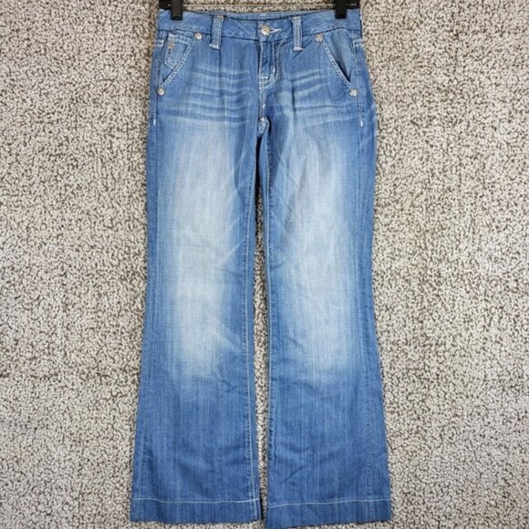 Miss Me Denim - Miss Me Jeans Womens Size 25 Light Wash Wide Leg Denim Jeans